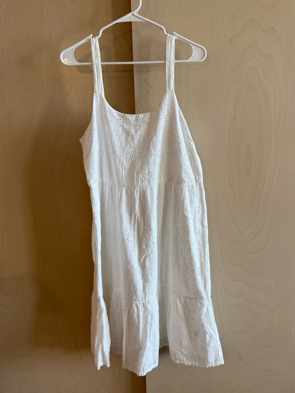 Lucky Brand White Eyelet Midi Dress